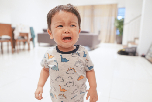 Anxious toddler crying